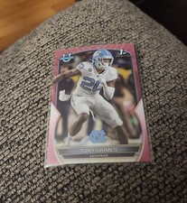 2022 Bowman Chrome U Football Tony Grimes #75 1st Pink Refractor UNC Texas A&M