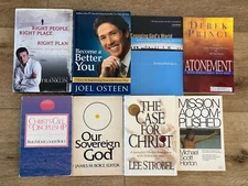 Lot Of 8 Religious Books- The Case for Christ, Our Sovereign God, Atonement...
