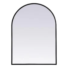 Elegant Decor Ayra 22x30" Arch Modern MDF Wood/Iron Mirror in Black
