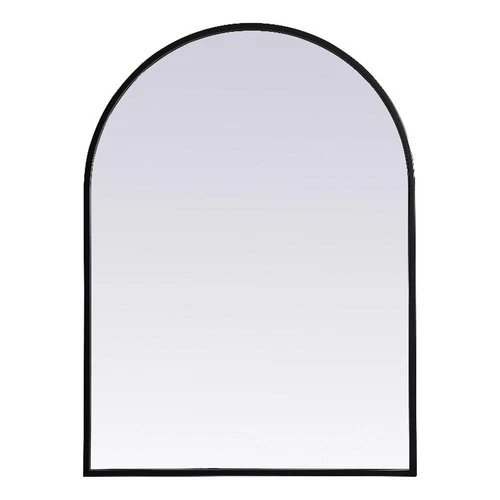Elegant Decor Ayra 22x30" Arch Modern MDF Wood/Iron Mirror in Black - Picture 1 of 9