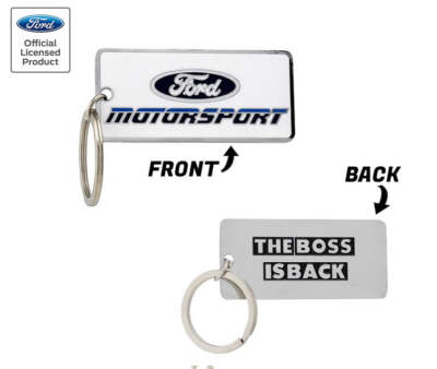Ford Motorsport Mustang Logo Blue 2 Color Die-Cast Metal Keychain Key Ring