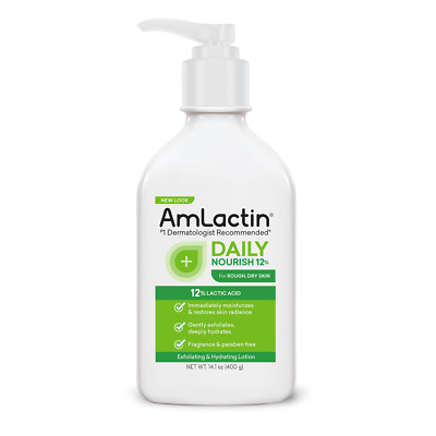 AmLactin Daily Nourish 12% - 14.1 oz Body Lotion with 12% Lactic Acid - Exfoliat