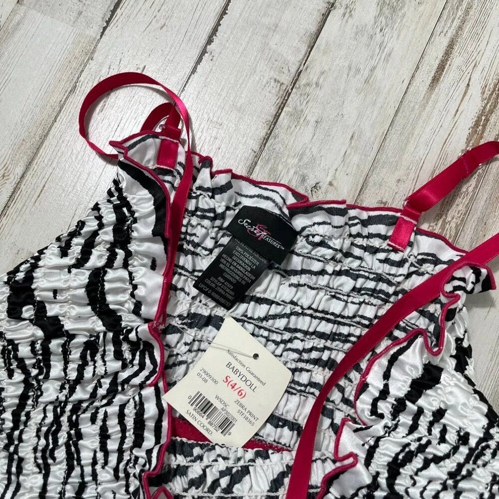 UNDERCOVER Mini slip donna Y2k Deadstock anni 2000 tesori segreti zebrati stampa animalier piccolo