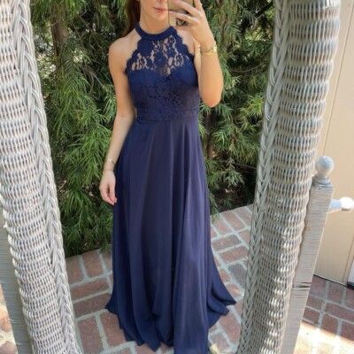 LULUS Navy Blue Lace Formal Maxi Dress Size Xs Womens | eBay
