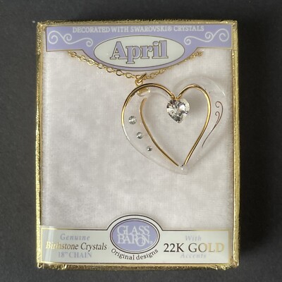 Glass Baron Heart Birthstone April Swarovski 22 Accents