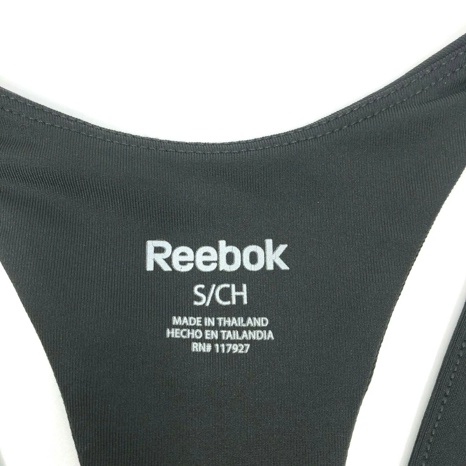 Camiseta sin mangas Reebok para mujer talla pequeña entrenamiento atlético espalda deportiva yoga sujetador incorporado Foto 3 de 4