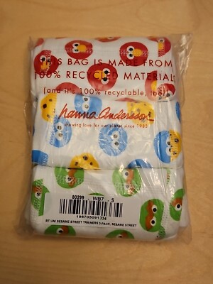 NWT HANNA ANDERSSON ORGANIC SESAME STREET TRAINING UNDERS 3 PACK S 100 110 4 5