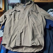 Vintage Carhartt Heavy Duty 100 Cotton Button Up Short Sleeve Work Shirt Large