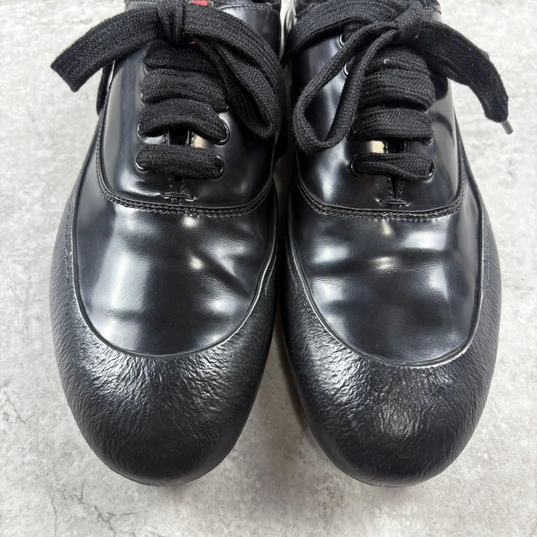 PRADA SPORTS Men's Leather Sneakers, Size 6, Black, Simple, From Japan, y9748 thumbnail 7