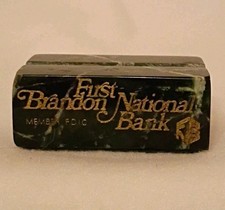 Marble FIRST BRANDON NATIONAL BANK, BRANDON VERMONT Business Card Holder