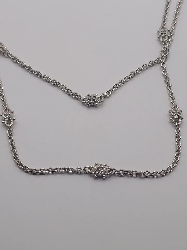 Collar Judith Ripka de plata esterlina circonita cúbica por yarda 16 estaciones 36" Foto 2 de 4
