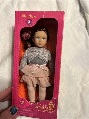 Our Generation Mini Ayla Doll 6 Inch Doll Cute Outfit small Tear In Box!