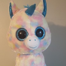 Ty Blitz Pastel Unicorn Plush Toy with Large Eyes