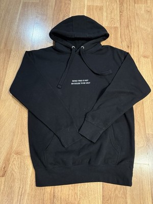 Being Tired Is Not An Excuse To Be Ugly Y2K Gag Hoodie Black Men s Medium Good