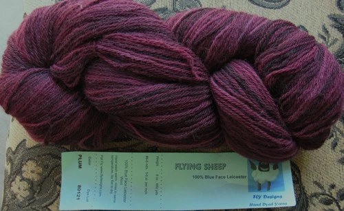 JUMBO 8oz HANK 660 Yd Flying Sheep 100% Blue Face Leicester Wool Sport Yarn PLUM - product listing photo