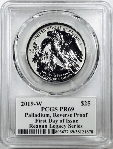 2019 W $25 PALLADIUM EAGLE PCGS PR69! RARE! MICHAEL REAGAN SIGNATURE! NR#G2236