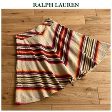 90S Vintage Ralph Lauren Linen Cotton Native Border Skirt