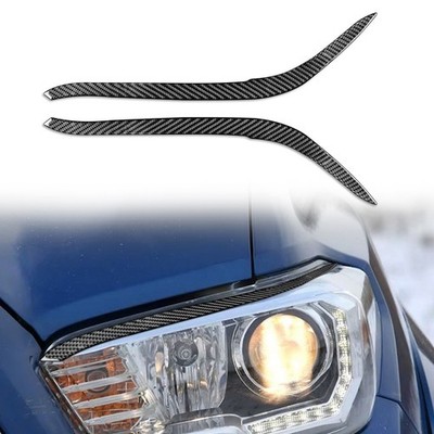 Real Carbon Fiber Front Scheinwerfer Lampe Streifen Trim Für Toyota Tacoma 16-22