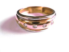 Ring Gold 585 bicolor mit Brillanten, Moncara, 5,28 g