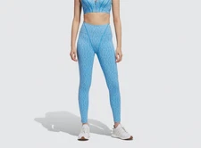 adidas Women's Ivy Park Blue Mesh Monogram Tights Size Small H57088