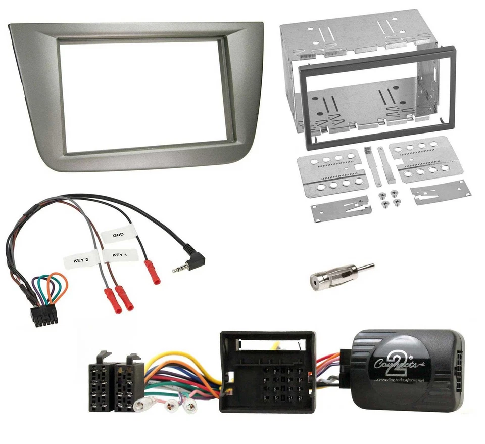 JVC Lenkrad USB 2DIN DAB Bluetooth CD Autoradio für Seat Toledo Altea silber - Bild 3 von 4