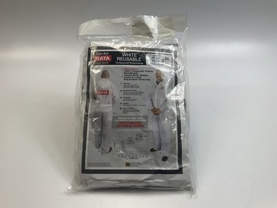 SATA Dan-Am 530060W Reusable Paint Suit, 2X-Large, White, Elastic Waist XXL