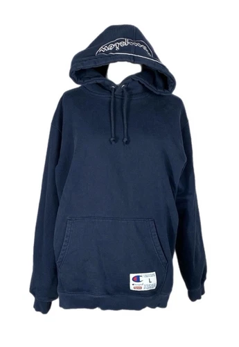 Sweat à capuche Supreme Champion bleu marine logo brodé Large