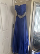 Jovani Strapless Rhinestone Tulle Gown With Scarf Size 8