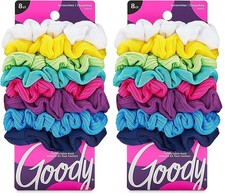 Goody Hair Scrunchie, 8 Count, Assorted Rainbow, Pack of 2  Ouchless  For Wome