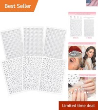 Clear Rhinestones Stickers, 2100pcs Self Adhesive Rhinestones for Face, Bling...