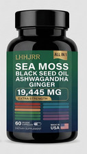 Sea Moss, Black Seed Oil, Ashwagandha, Turmeric, Ginger 16 in 1 60 Capsules