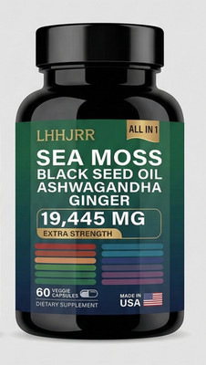 Sea Moss, Black Seed Oil, Ashwagandha, Turmeric, Ginger (16 in 1) 60 Capsules