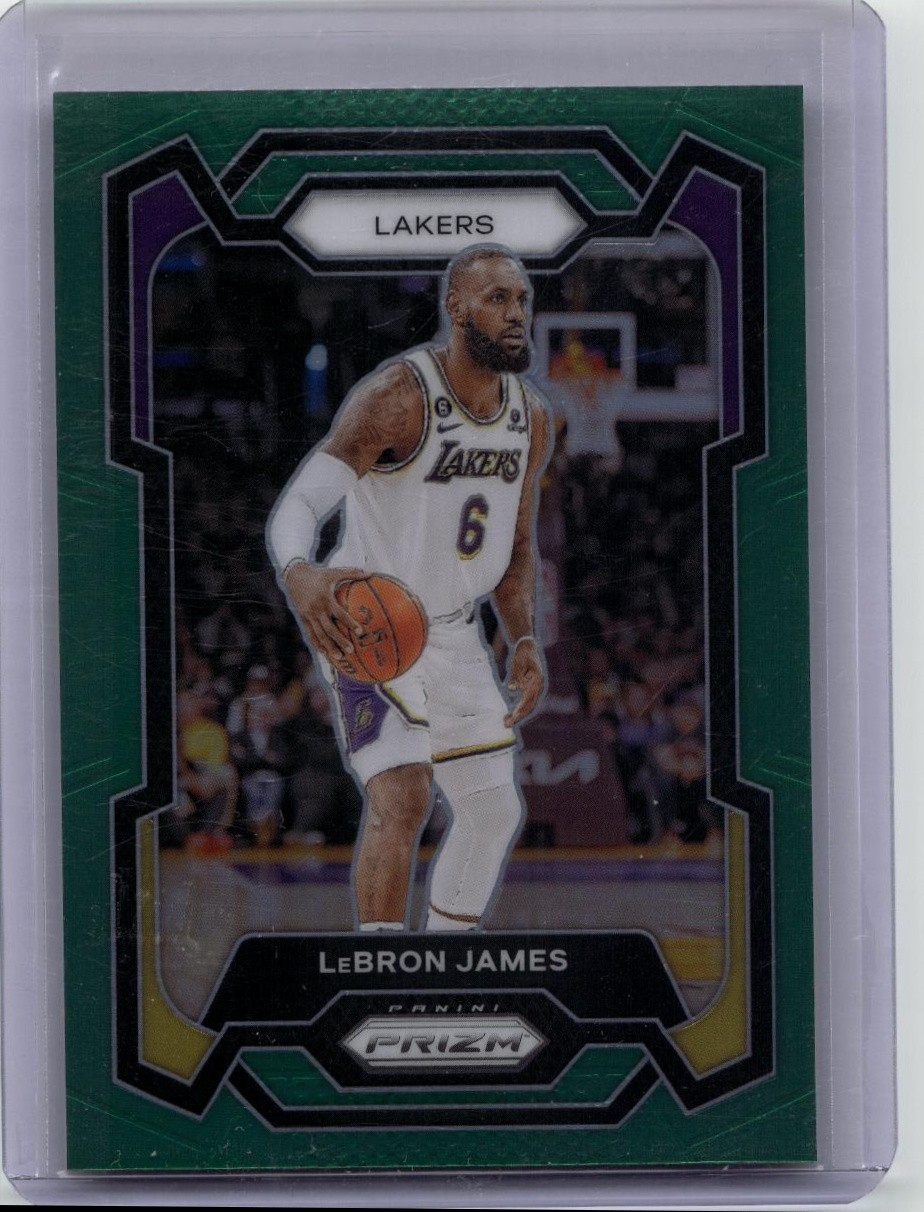 2023-24 Panini Prizm #63 LeBron James Prizms Green