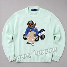 HOT POLO PALPH LAUREN Light Green Polo Bear Sweater Women s - S, NWT