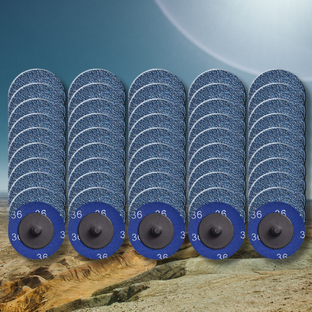 50PCS 2-Inch 36-Grit Zirconia Roll Lock Sanding Discs for Die Grinder Quick Change