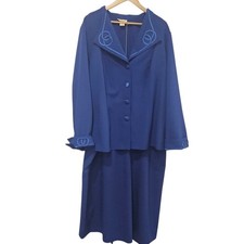 Roaman's Vintage Royal Blue Skirt Suit Women's 18 Made USA Career Church Formal