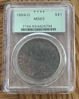 1884-O Morgan Dollar PCGS MS63 $1 New Orleans 90% Silver Coin