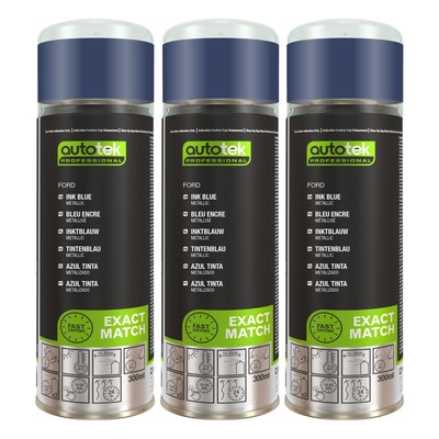 Autotek schnelltrocknender hochdeckender Aerosol-Sprühlack Ford Tinte blau 300 ml x3