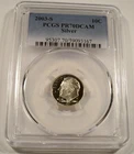 2003-S 10c SILVER PCGS PR70DCAM ROOSEVELT DIME PROOF DEEP CAMEO PR 70 DC