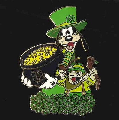 Goofy Leprechaun Pot of Gold St. Patrick's Disney Auctions Pin LE500 New On Card