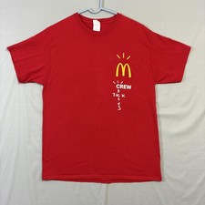 Maglietta McDonald's Cactus Jack Uomo Grande Rossa Crew Grafica Logo Travis Scott Tee