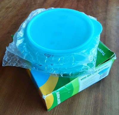 neu TUPPERWARE Mini Max 2 Schüsseln 950 ml türkis Faltschüssel Minimax