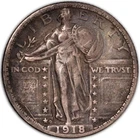 1918-D Denver Standing Liberty Quarter SLQ 25c Extremely Fine XF+ Dark Patina