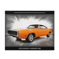 Legendary 1970 Dodge Charger 500 Temp Puzzle 120 Pcs - Iconic Orange Muscle