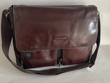 Unisex  messenger  Blue Square  organizzatissima  in pelle marrone   Piquadro