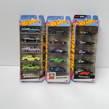 Hot Wheels, Lot Of 3, 5 Pack, Fast And Furious, HW Motor Show, And Formula 1.