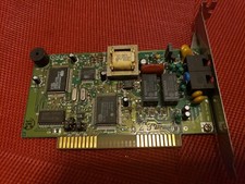 Vintage Cir. 1990s internal ISA modem expansion card for a computer.