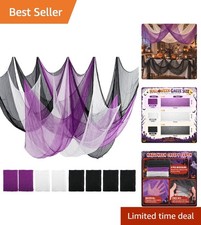 8 Pack Halloween Creepy Cloth 30x72 Inch Black White Purple Spooky Fabric Clo...