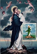 GOLDPATH: San Marino postcard 1966 to Spain first day CV920_P21