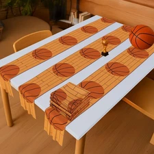 Basketball Table Runner 6 PCS 60x6 Inch Sports Party Centerpiece Decoration